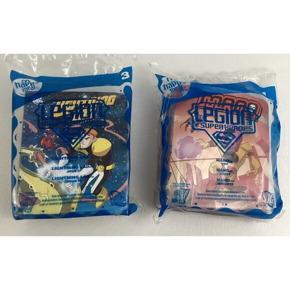 Warner Bros Other - Legion Of Super Heroes McDonald's Toys #4 Mano #3 Lightning Lad Lot New Sealed